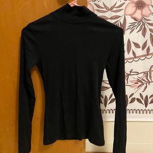Long Sleeve Cotton Mock Neck Top